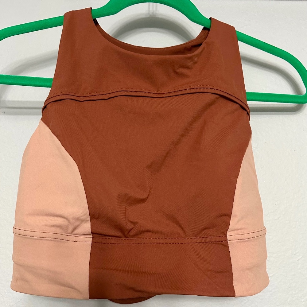 Lululemon Athletic Hike To Swim Burgundy Padded High Neck Sports Bra